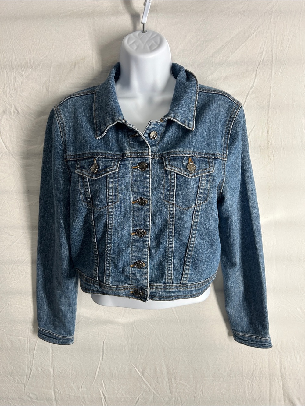 Love Culture Midwash Blue Cropped Denim Jacket